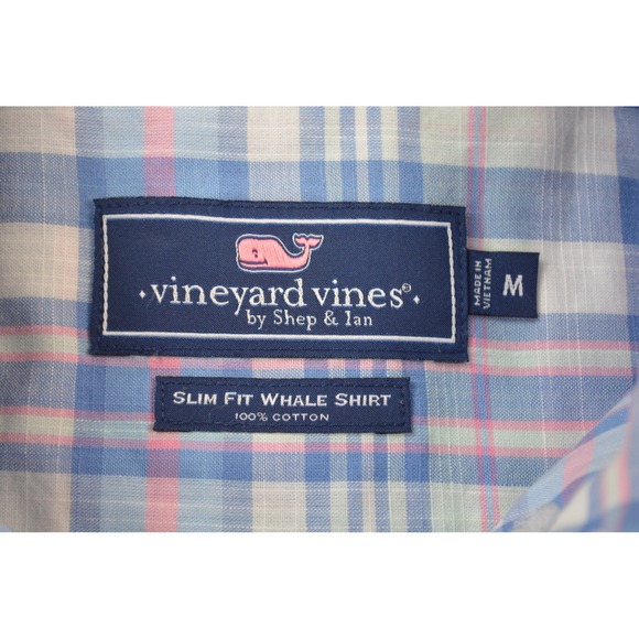 Vineyard Vines Mens Slim Fit Whale Shirt Plaid Button Down Long Sleeve Cotton M - Picture 5 of 8